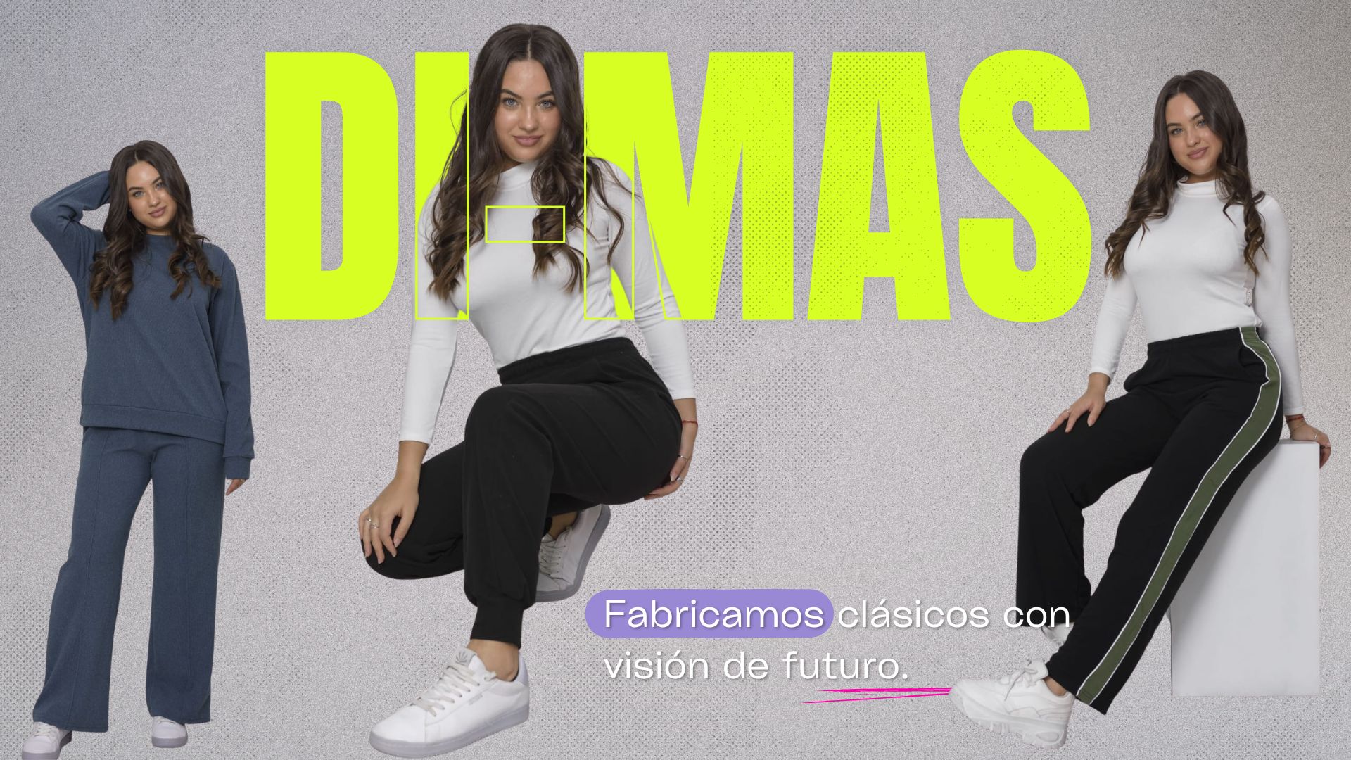 Presentación de negocio de indumentaria moderno fucsia y lima